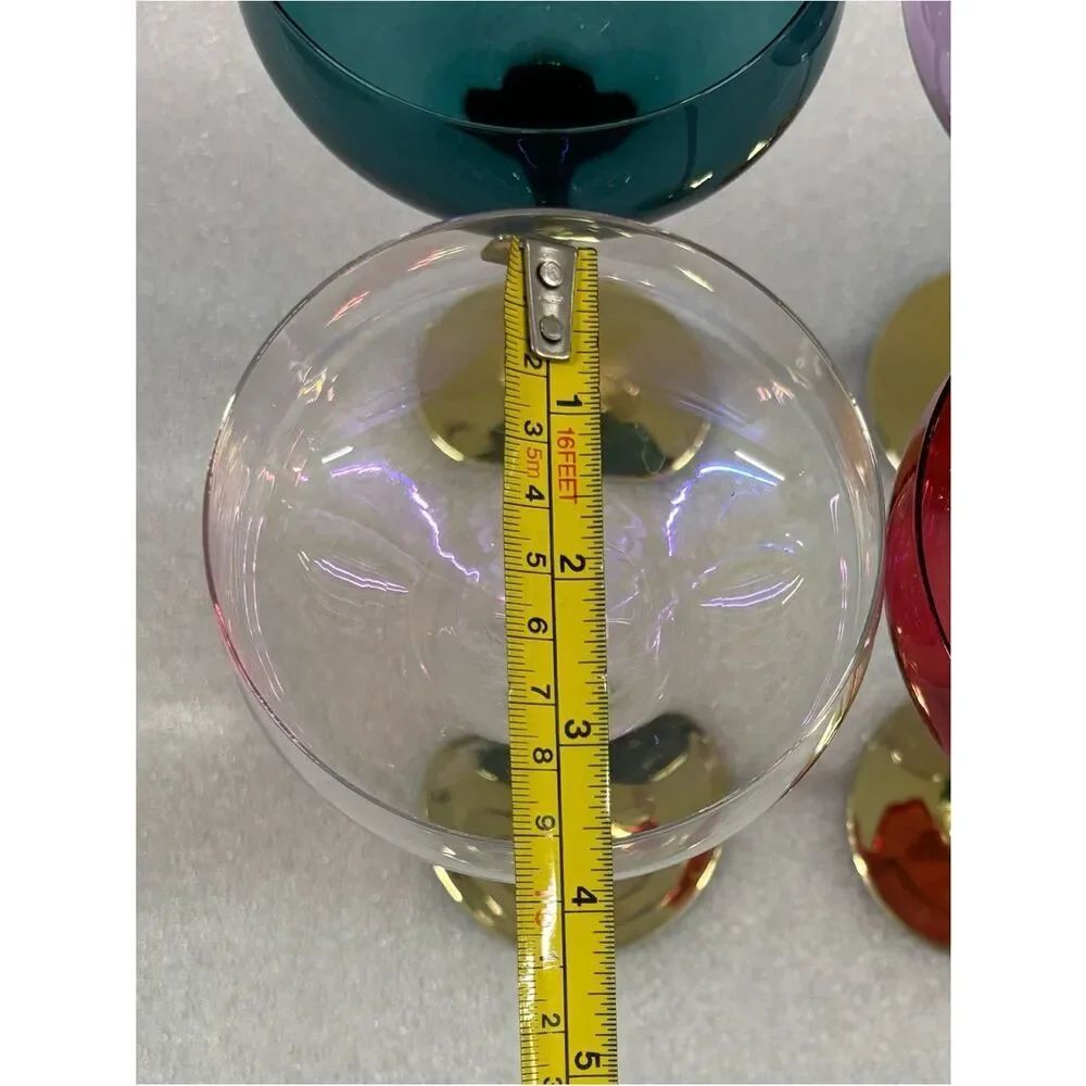 Anthropologie Camille Coupe Glasses Set Of 4 Mixed Colors - Picture 7 of 8